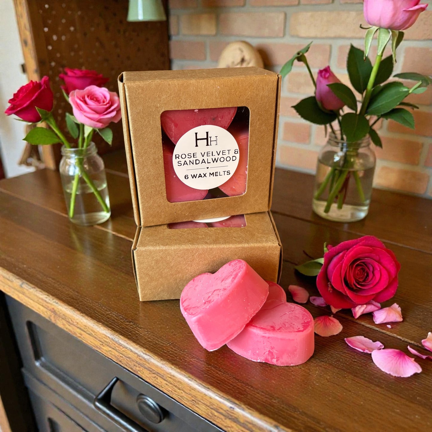 Heart Wax Melt - Rose Velvet & Sandalwood